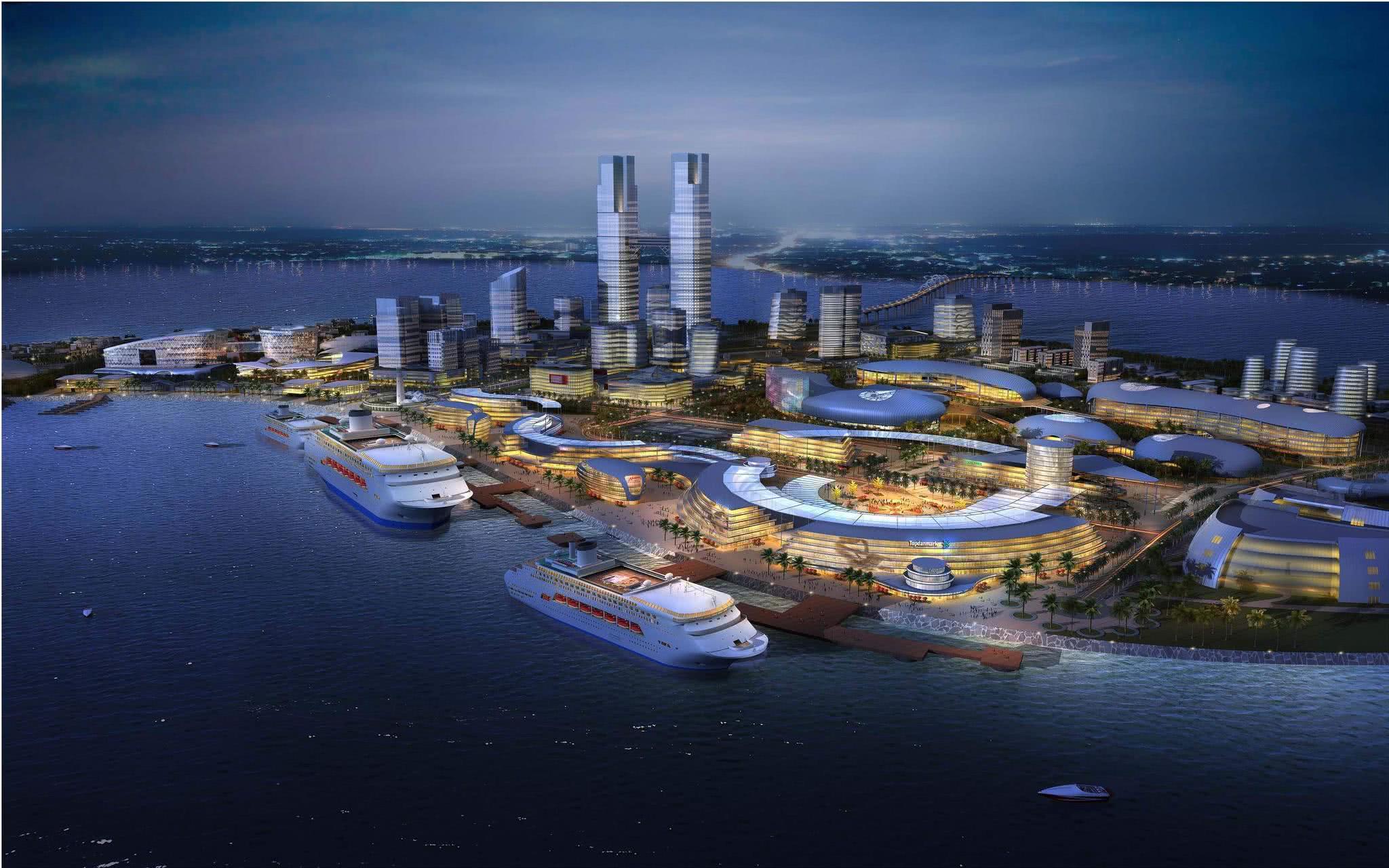 海南“太極八卦”島 夜色璀璨，手機軟件點亮美景